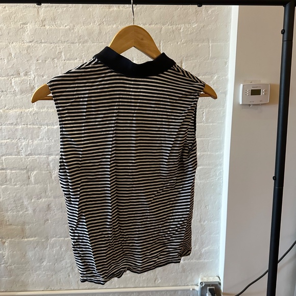 Theory Sleeveless Striped Top with Collar - Picture 2 of 2
